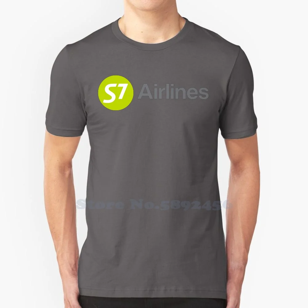 S7 Airlines Unisex Clothing Streetwear Printed Brand Logo 100% Cotton T Shirt Graphic Tee