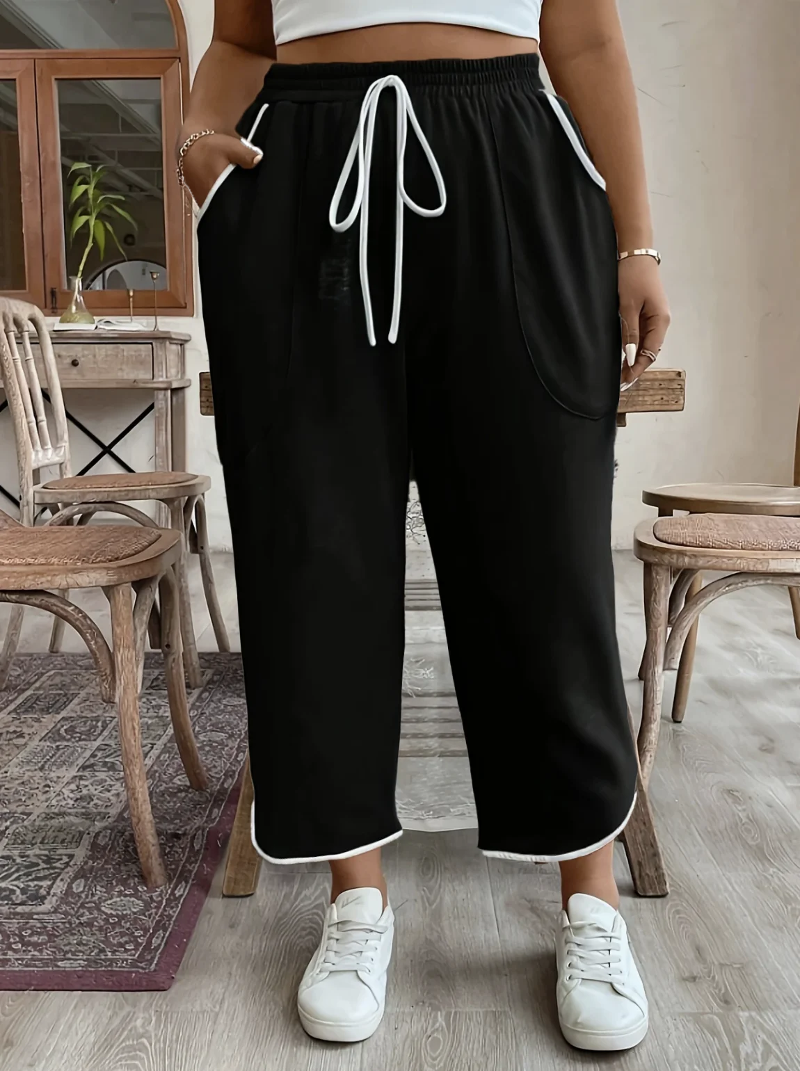 

Женская одежда больших размеров, элегантная, модная, повседневная, для занятий спортом на открытом воздухе, для похудения, универсальная, эластичная окружность талии, осень