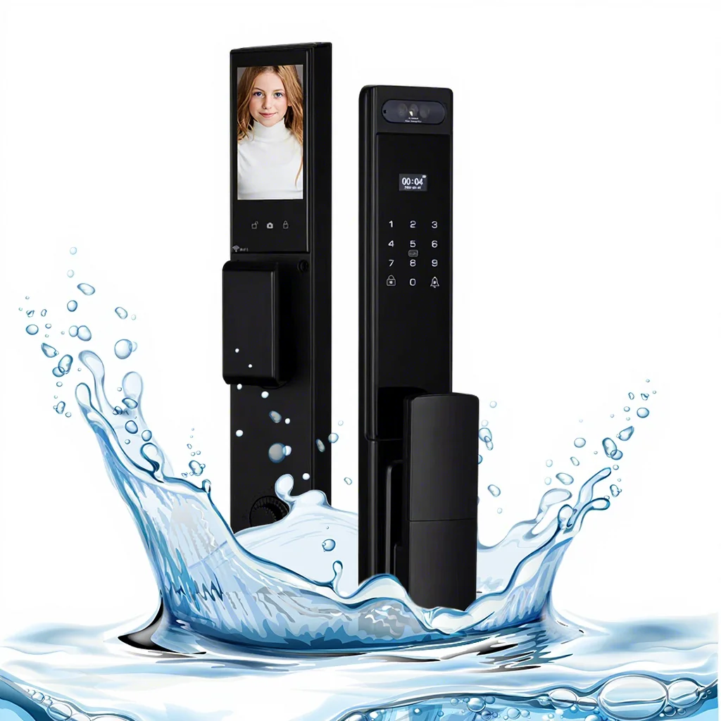 Smart Lock for Outdoor Waterproof Fully Automatic Digital Door Lock 3D Face Recognition Fingerprint Security Smart Lock
