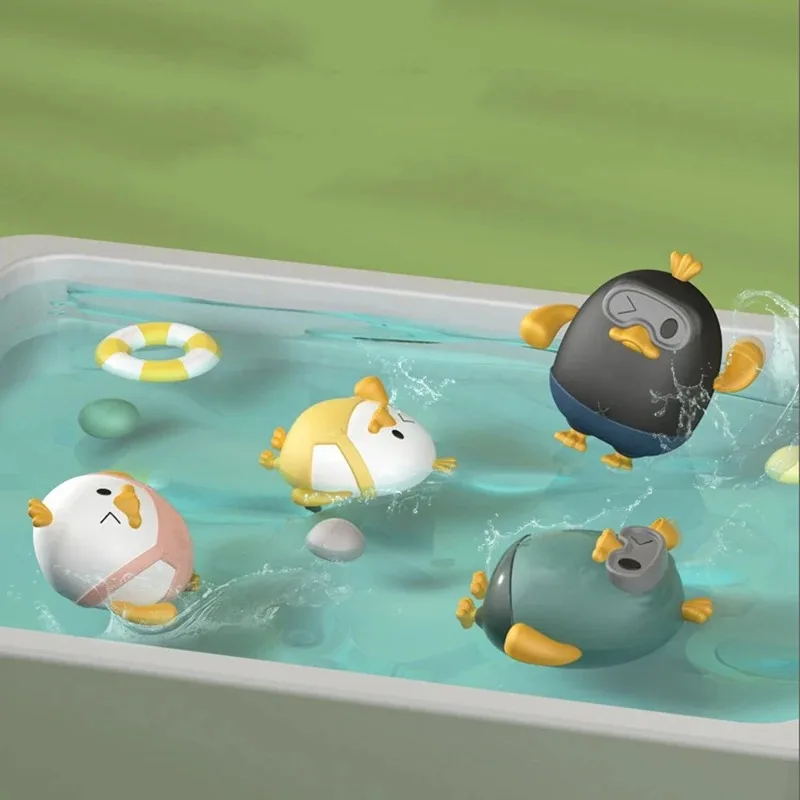 Kids Water Bath Toys - Duckling and Turtle Pull String Summer Playtime Swimming Duckling Crayfish Baby Educational Fun