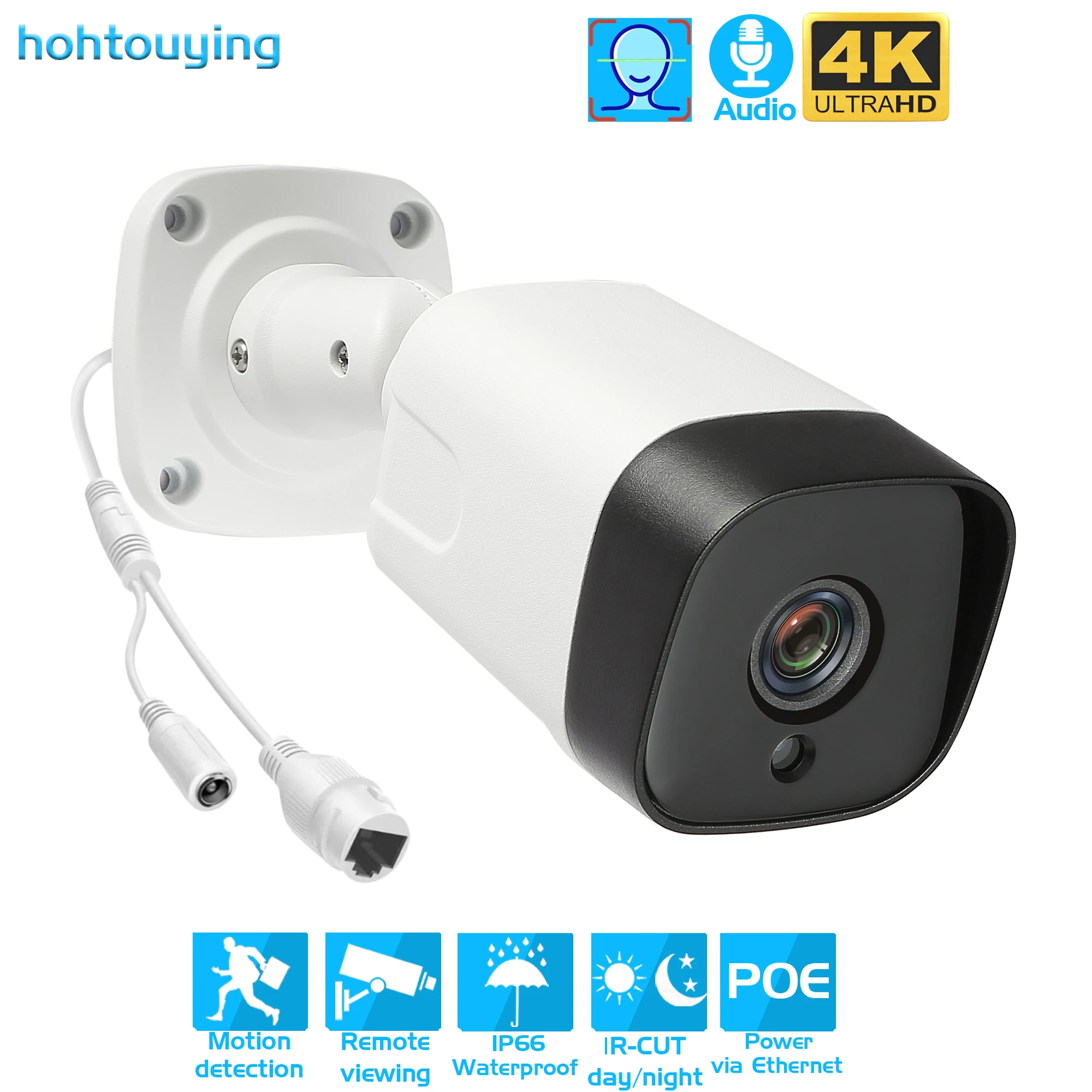 

XMEYE 8MP 4K POE Wired IP ONVIF H.265 Audio Record CCTV Face Detection 5MP 4MP 3MP Waterproof IP66 Outdoor Security Video Camera