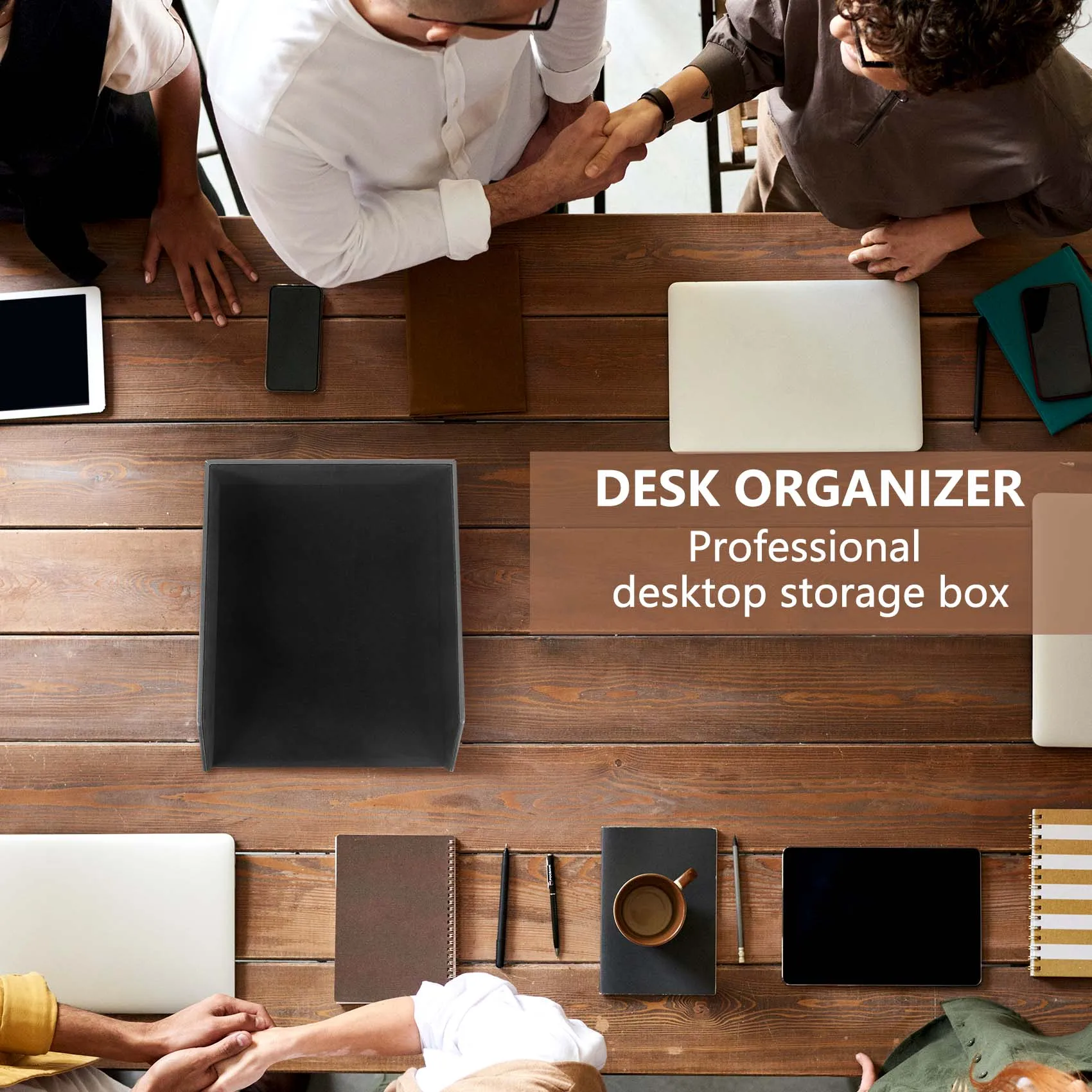 Heißer Verkauf PU-Leder-Kollektion Briefablage, Dokumenten-Schreibtisch-Organizer, stapelbarer Büro-Datei-Dokumentenablage-Halter (schwarz)