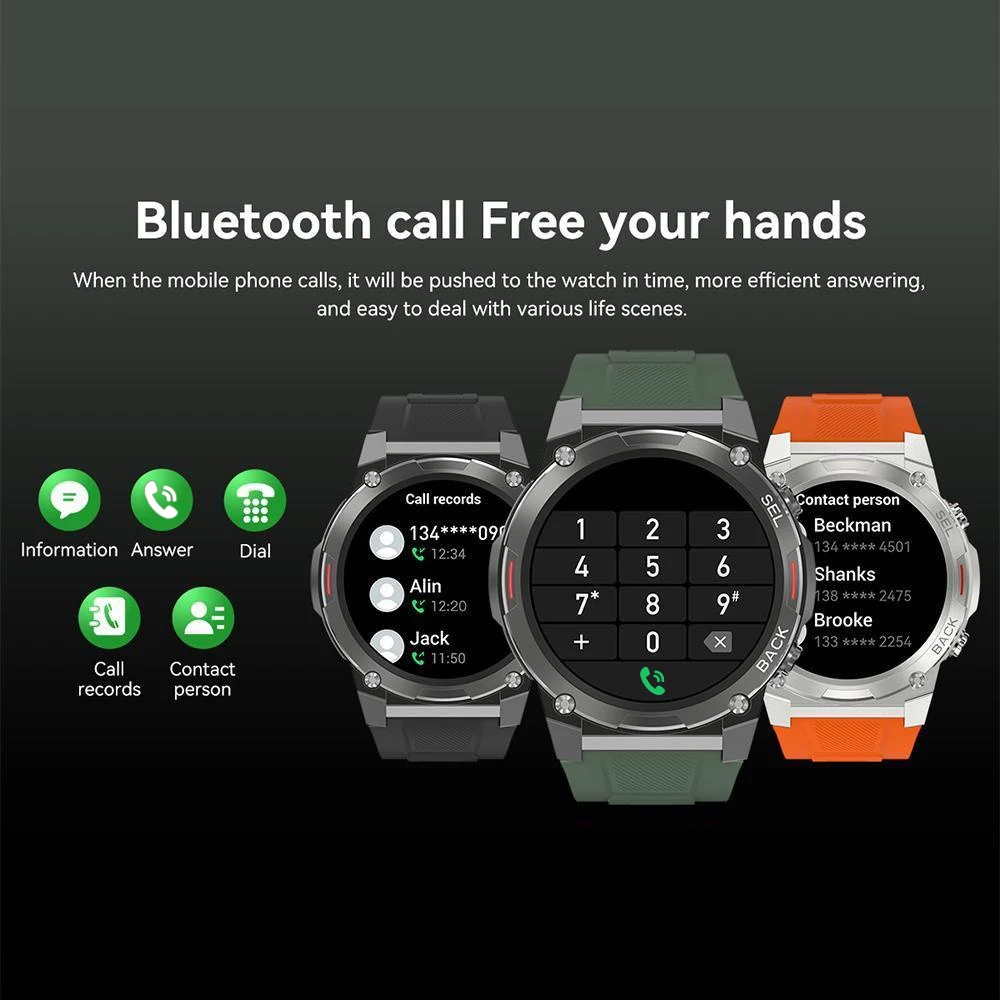 New 466*466 AMOLED HD Full Touch Screen Blue Tooth Call Smartwatch NFC 400mah Smart Watch Waterproof Sports Message Notification