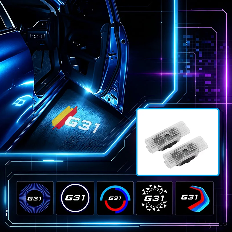 2Pcs Car LED Door Welcome Lights for BMW G31 5 Series 2018-2022 520i 530i 540i 550i 520d 530d 540d Touring Projector Shadow Lamp