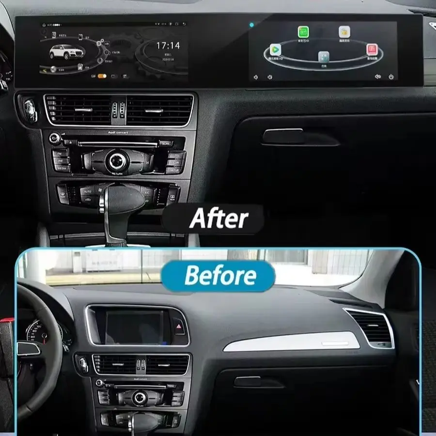 Android Triple Screen Head Unit For Audi Q5 2009-2017 Stereo Wireless CarPlay GPS Navigation Car Radio Multimedia Video Player
