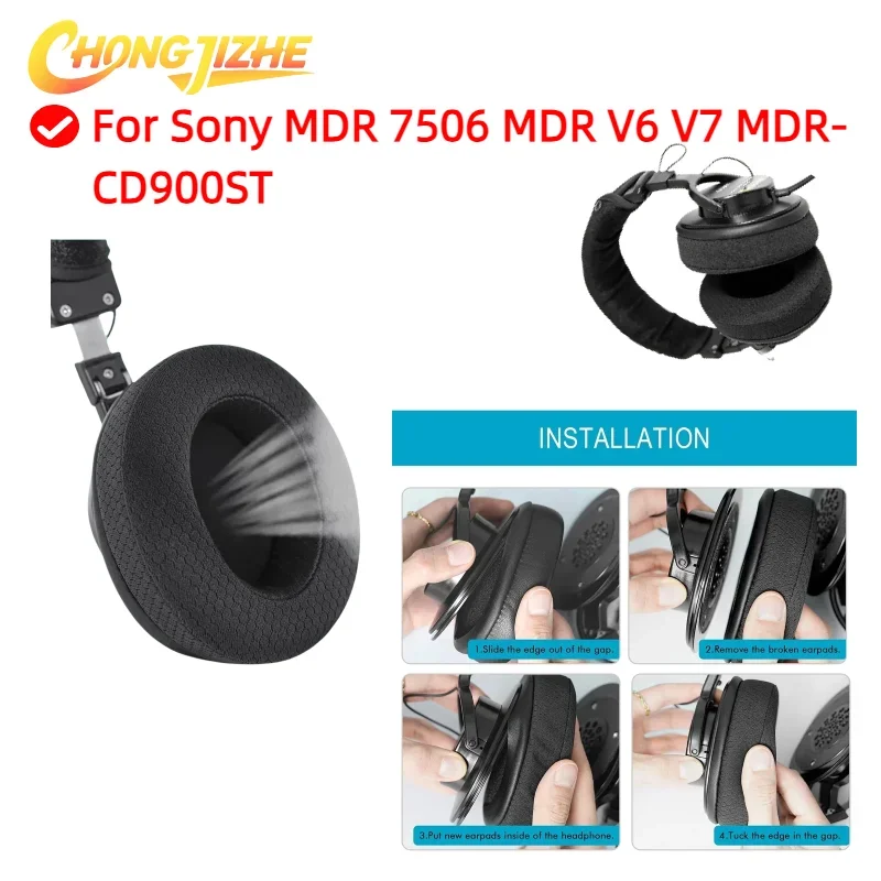

Ear Pads For Sony MDR 7506 MDR V6 V7 MDR-CD900ST Headphone/Replacement Earpads Soft Mesh Memory Sponge Earmuffs Cover ，