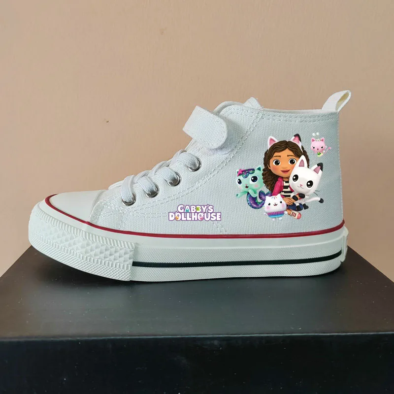 

Новые милые детские парусиновые кроссовки Gabby's Dollhouse для девочек, высокие кеды, дышащие спортивные кроссовки для бега и тенниса, подарок