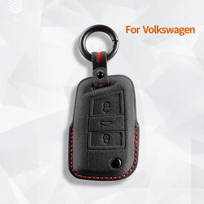 

For VW Volkswagen Polo Lavida Bora Sagitar Tiguan Golf 7 Magotan Superb for Skoda Octavia Passat Variant Suede Car Key Case Fob