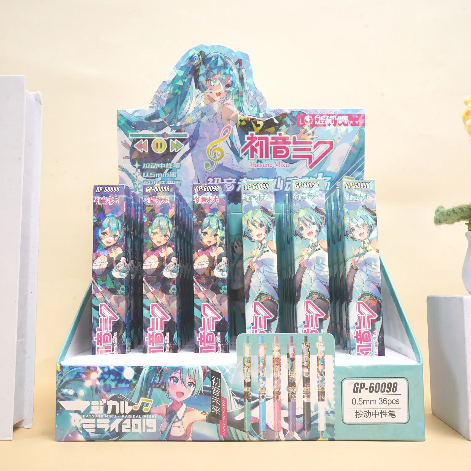 

New model Hatsune Miku Gel Pen Anime 0.5mm Black Ink Pressing Pen for Student School Stationery Ballpoint Pen Office Supplies