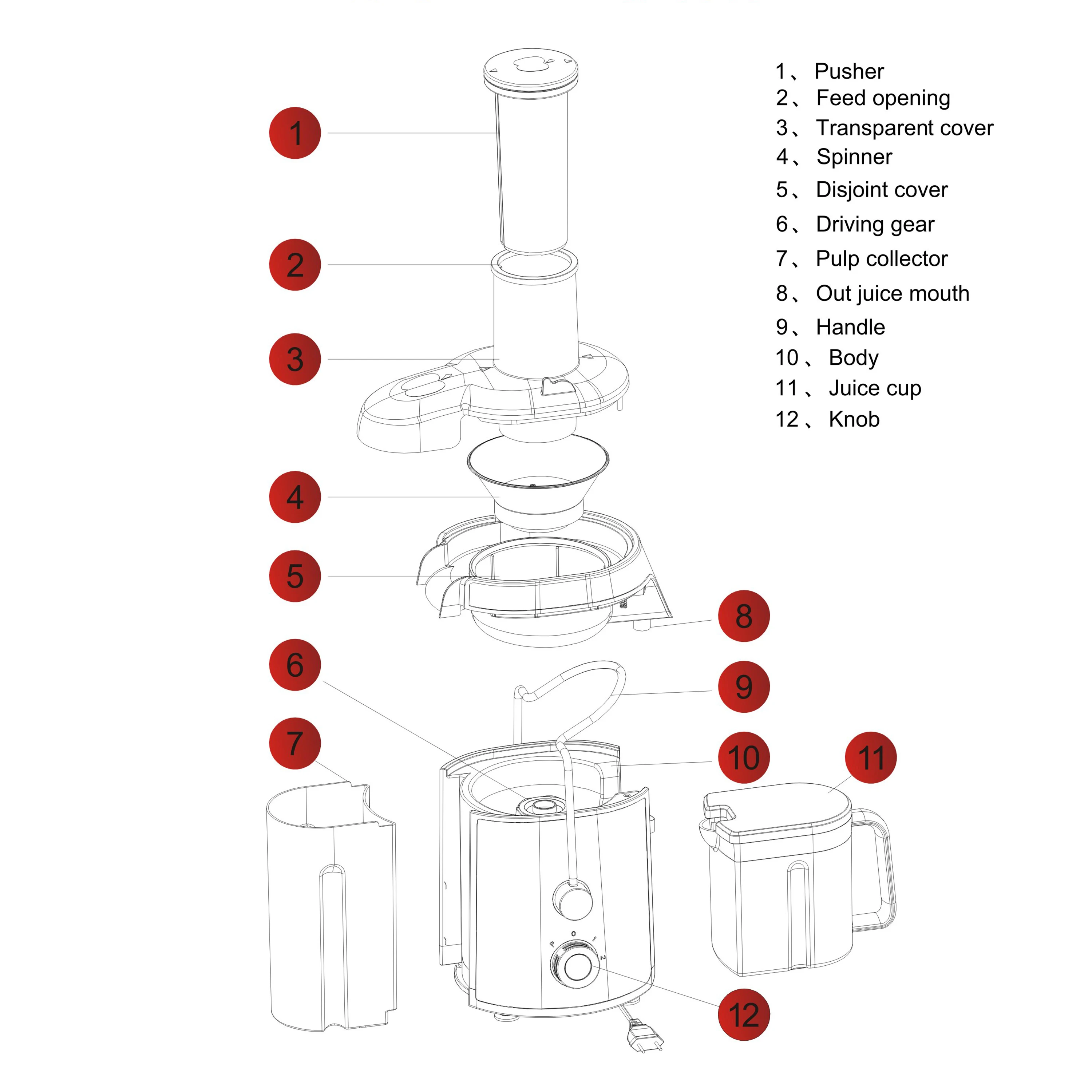 Sokowirówka 800W Blender Maker Extractor Machine Home kuchnia arbuz Apple wyciskarka do owoców Sonifer