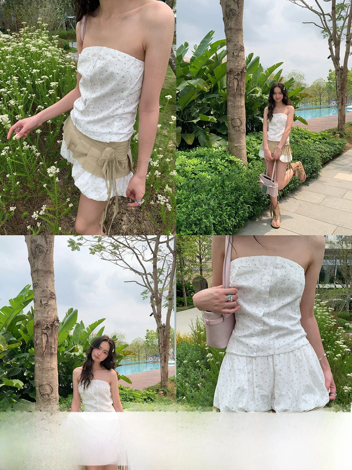 

Комплект из укороченного топа и жилетки 77space Spicy Floral для женщин: летний, приталенный, повседневный, короткий, без рукавов