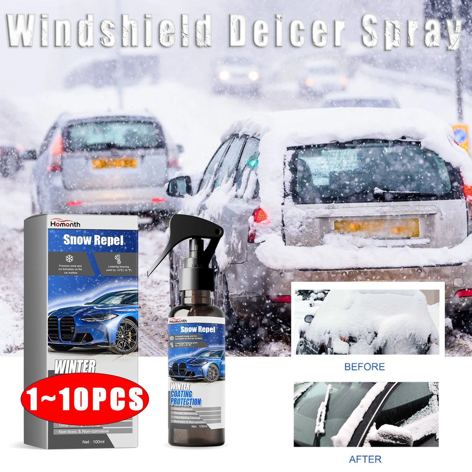 Windshield Deicing Agent Car Glass Window Mirrors Fog Snow Remover Spray Auto Anti Frost Coating Protect Deicer DefrosterCleaner