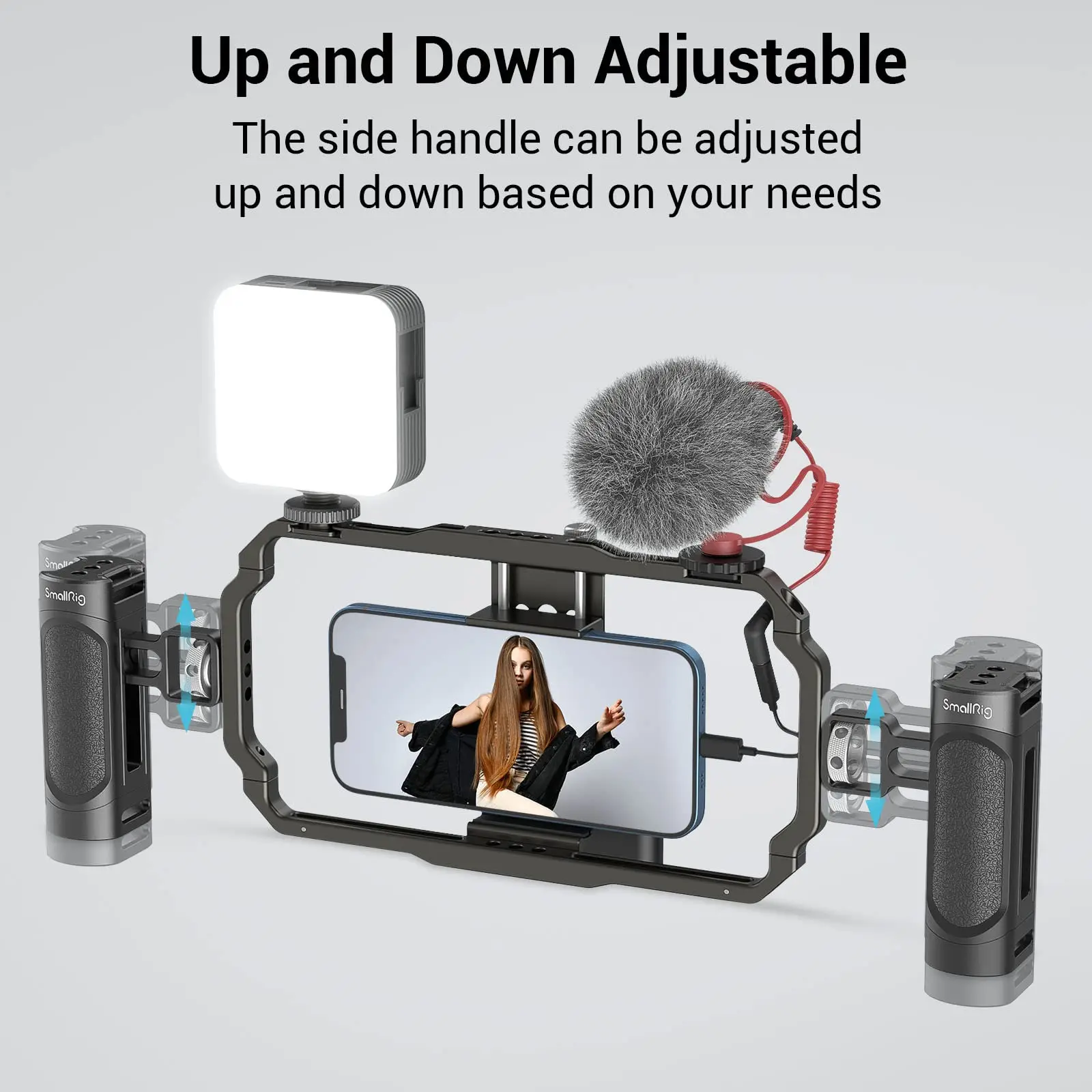 SmallRig Side Handle for Smartphone Cage Phone Video Rig Lightweight w 1/4 Threads Universal Quick Release Handgrip 2772