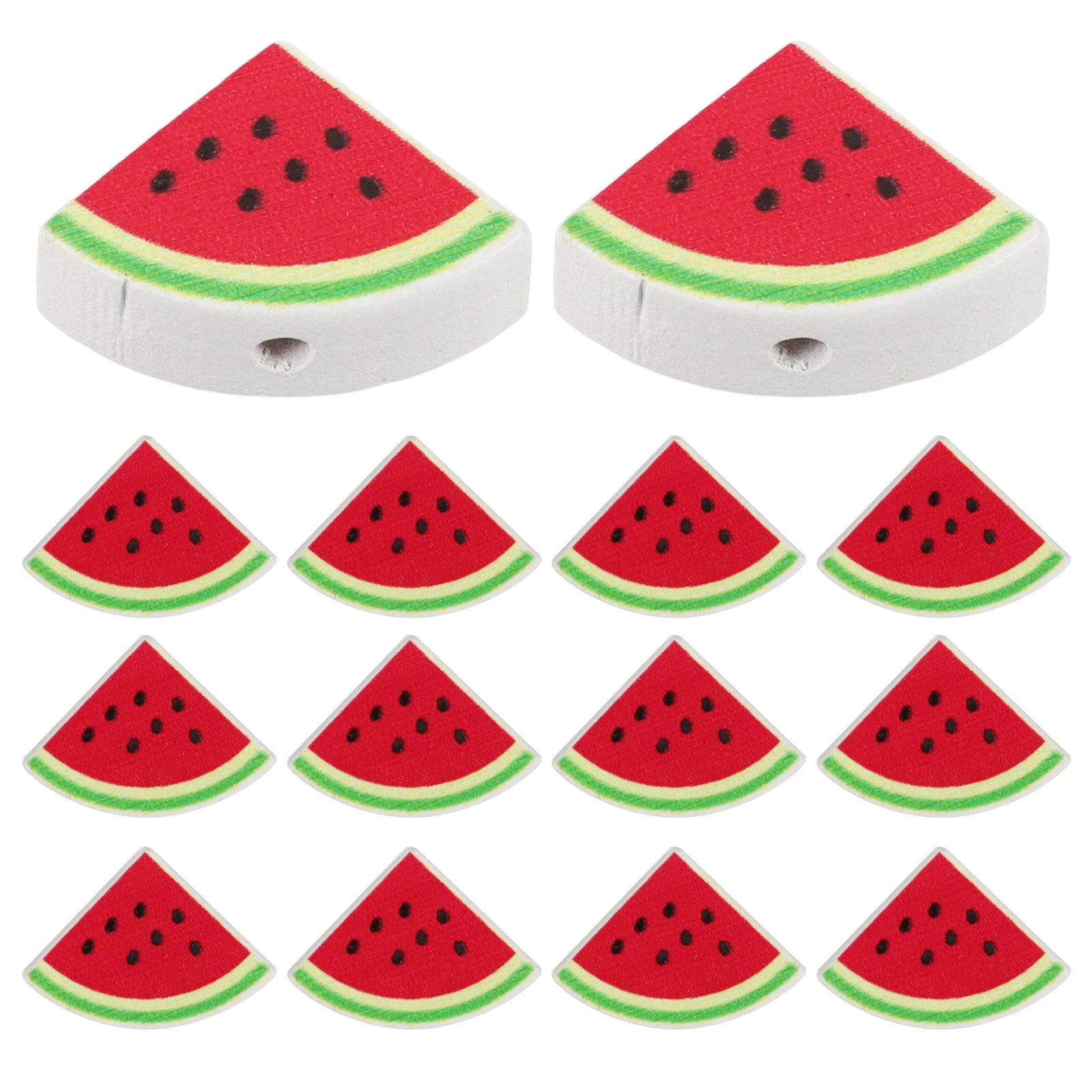 

50pcs Watermelon Wood Beads 20mm Triangle Spacer DIY Crafts Accessories Wooden Jewelry Making Necklace Decorations