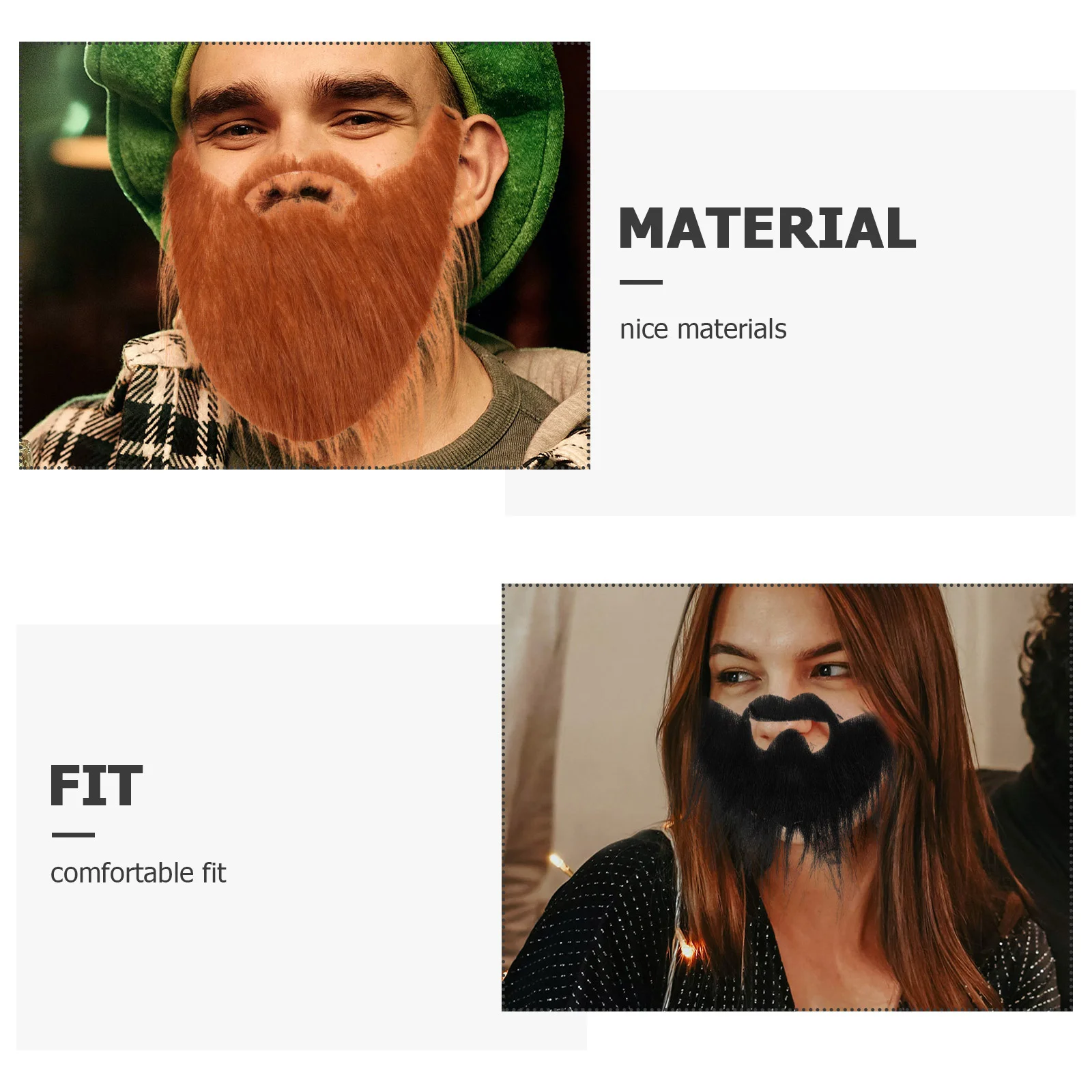 4pcs Cosplay Beards Performance Fake Beard Cosplay Prop Party Costume Accessories