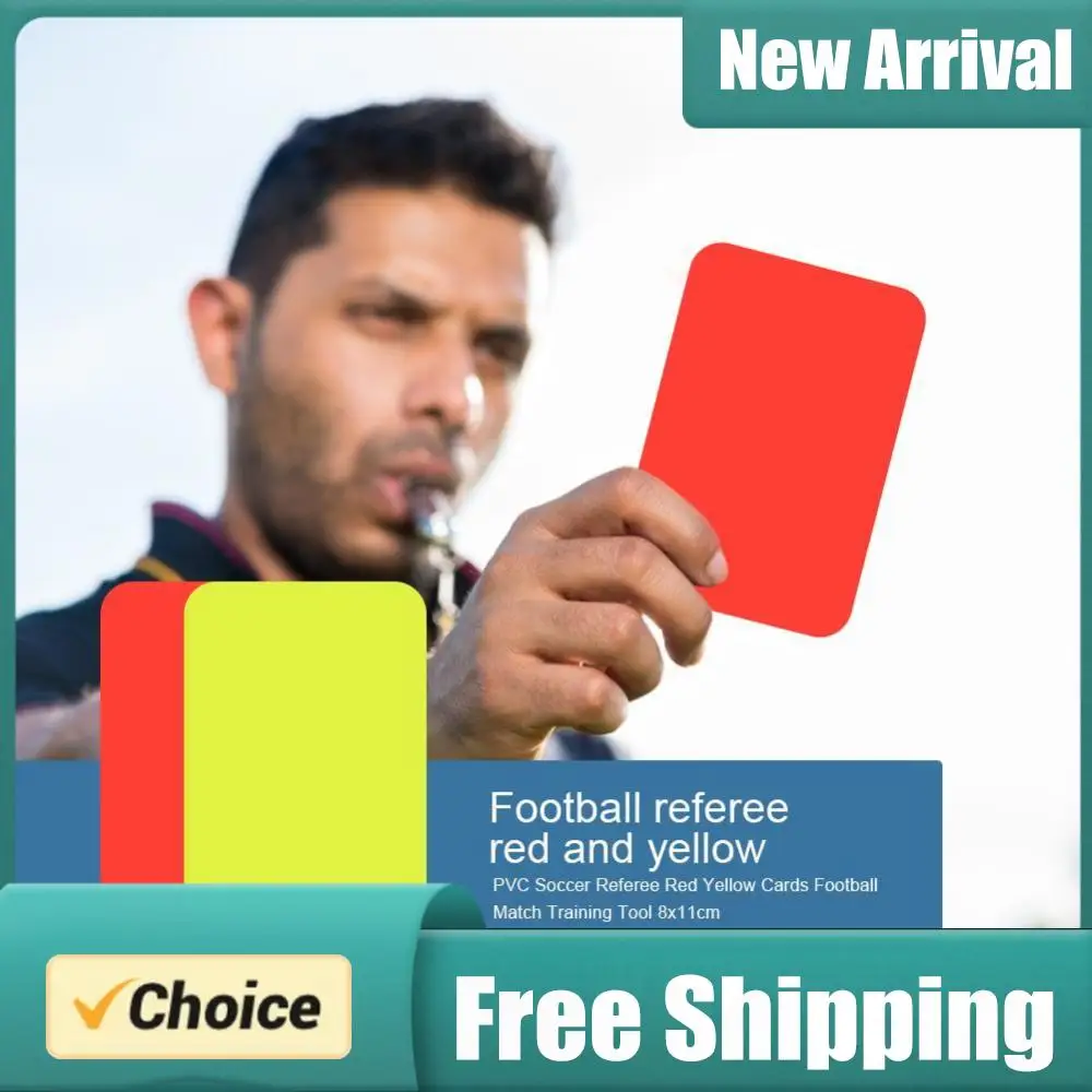 

Горячая распродажа: Износостойкие красные и желтые карточки из ПВХ для футбольных арбитров, инструмент для матчей и тренировок, 8x11 см