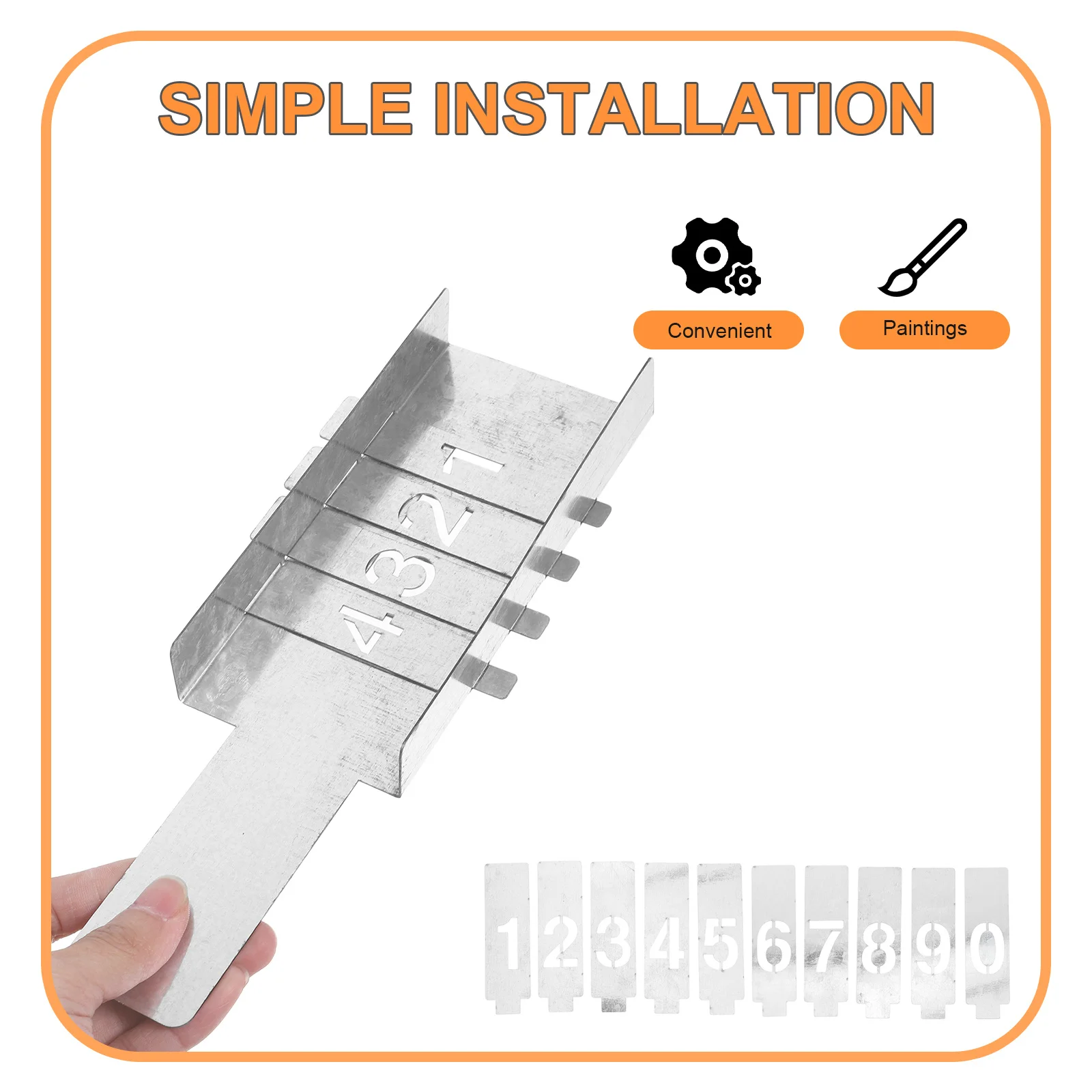 1Set Numero Stencil per Dipingere su Legno Hollow Figura 0-9 Modello Riutilizzabile Vernice Spray Stencil Modelli di Disegno in Ferro FAI DA TE
