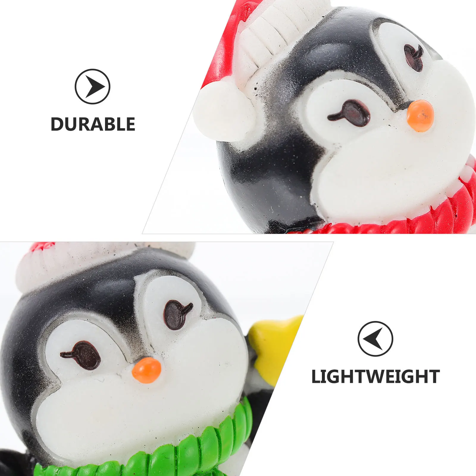 

3Pcs Resin Penguin Decor Mini Christmas Ornaments Lovely Xmas Decors Safe Premium Material Scene Layout Xmas Decors