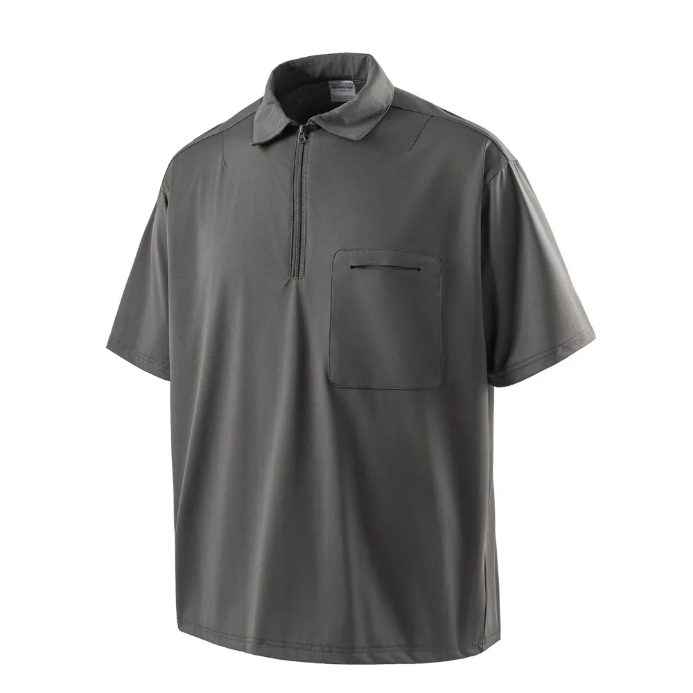 Summer Outdoor Three Proof Function Quick Drying Half Zipper Short Sleeved Polo T-shirt Men's and Women's Loose Ice Tshirt