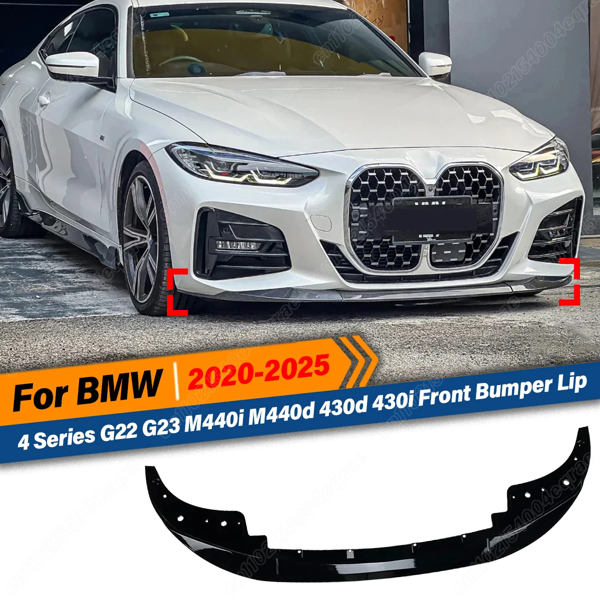 

For BMW 4 Series G22 G23 M440i M440d 430d 430i 2020 2021 2022 2023 2024 2025 Front Bumper Lip Splitter Spoiler Guard Protector