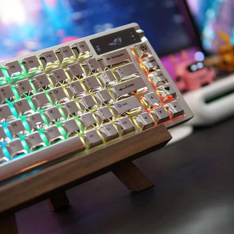 Zilveren metalen keycaps Cherry profiel zinklegering aangepaste sleutel caps mechanische toetsenbordaccessoires ondersteunt ROG AngerMiao 108