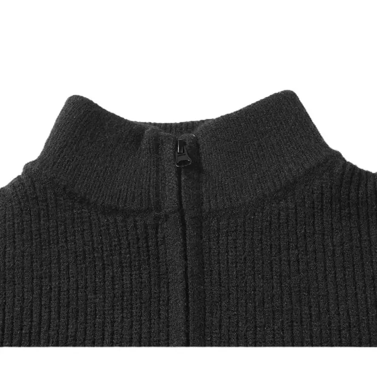 

Осень 2024, большой размер f, на молнии, полосатый свитер с высоким воротником, модный трикотаж, повседневный теплый трикотаж из полиэфирного волокна