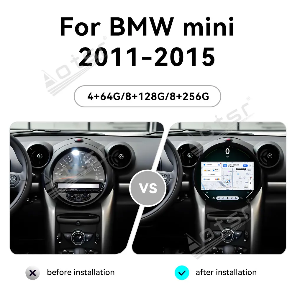 

Автомобильный радиоприемник с экраном 11,7 дюйма для BMW MINI 2011-2015, автомобильный мультимедийный видеоплеер, GPS-навигация, автомобильный радиоприемник Carplay DSP HD