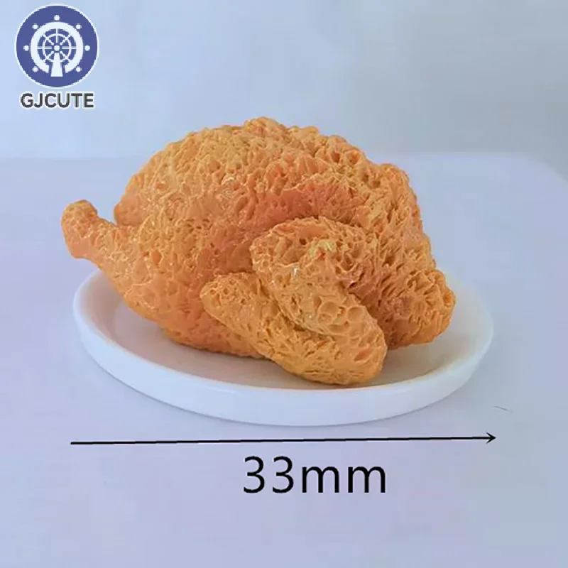 초소형 사실적인 프라이드 치킨 미니어처 세트: DIY 인형의 집 및 장난감 모델 향상에 완벽