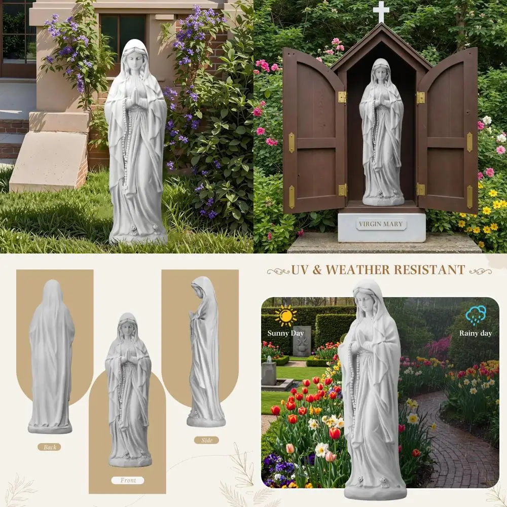 

29.9 Inch YOLENY Virgin Mary Statue for Outdoor Garden, Religious Sculpture of Mary, Blessed Mother Mary for Home Yard
