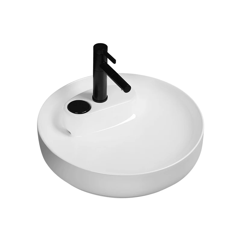 

Art basin Hidden sewer table Wash hands and face Ceramic round hotel high-end countertop basin