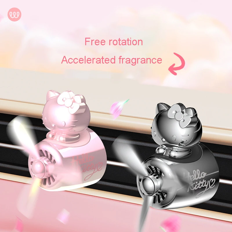 Kawaii Anime Kt Cat Vehicle Mounted Doll Ornaments Car Airs Outlet Aromatherapy Cartoon Car Perfume Decoration Supplies Gift