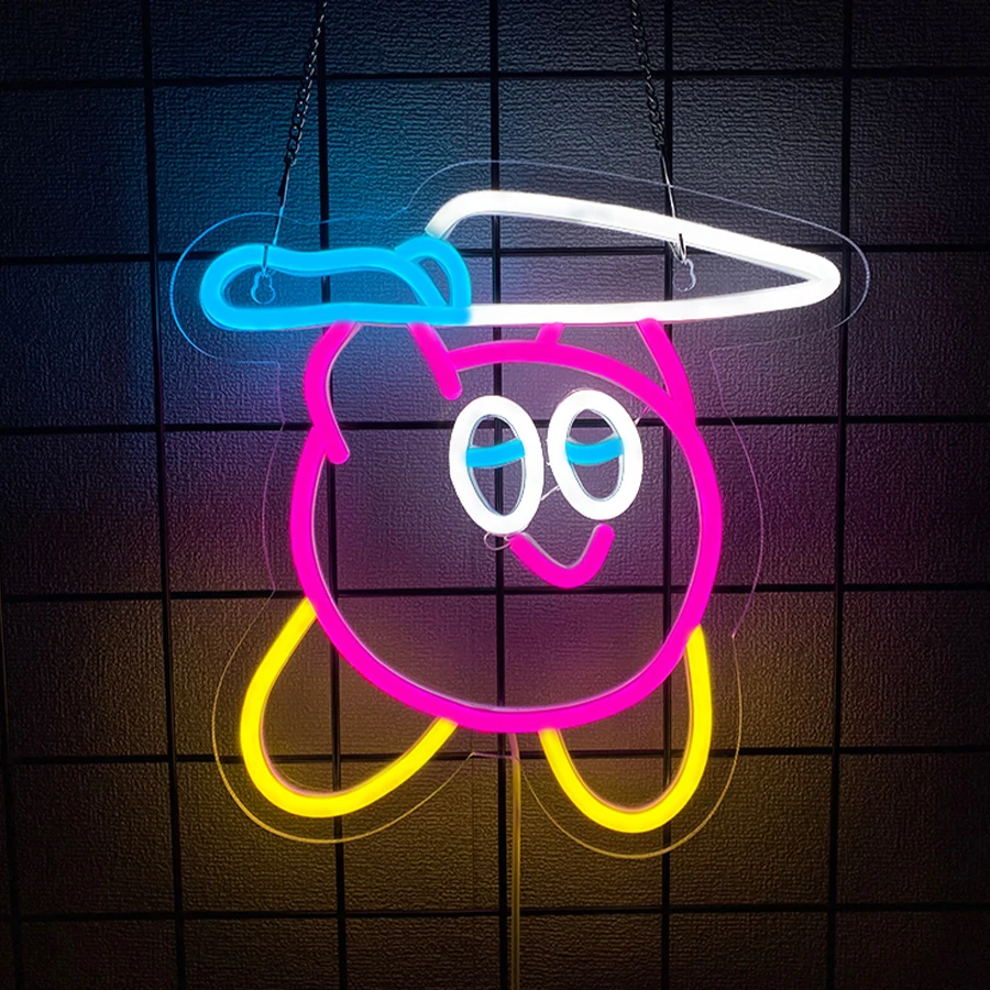 Cute Anime Neon Sign Game LED Light, Anime Style Wall Decor for Gaming Room Bedroom Man Cave, Birthday Gift for Anime Fans，USB