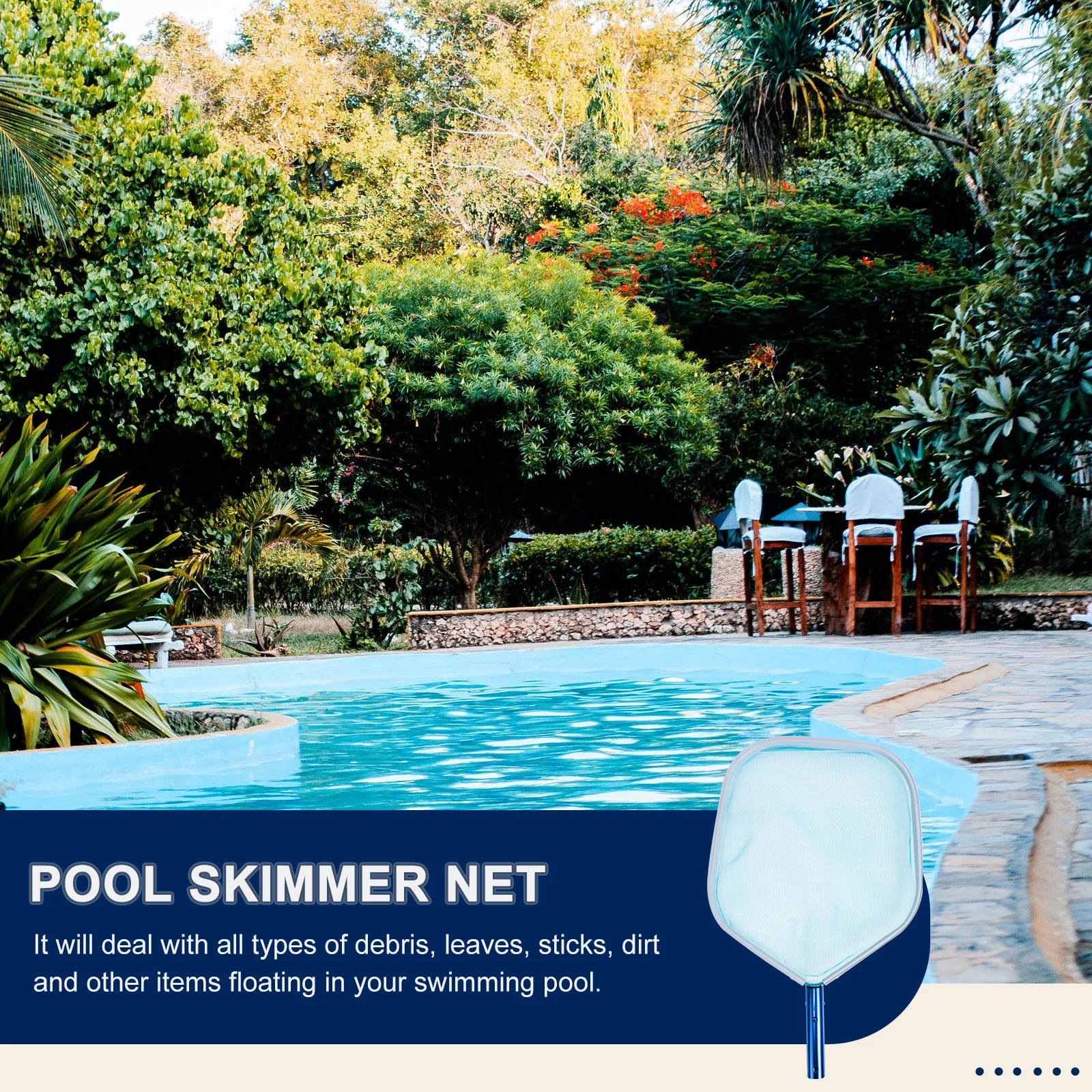 

Heavy Duty Skimmer Net Aluminum Frame Fine Mesh Leaf Skimmer For Swimming Pool Cleaning Shallow Water Pond Cleaner