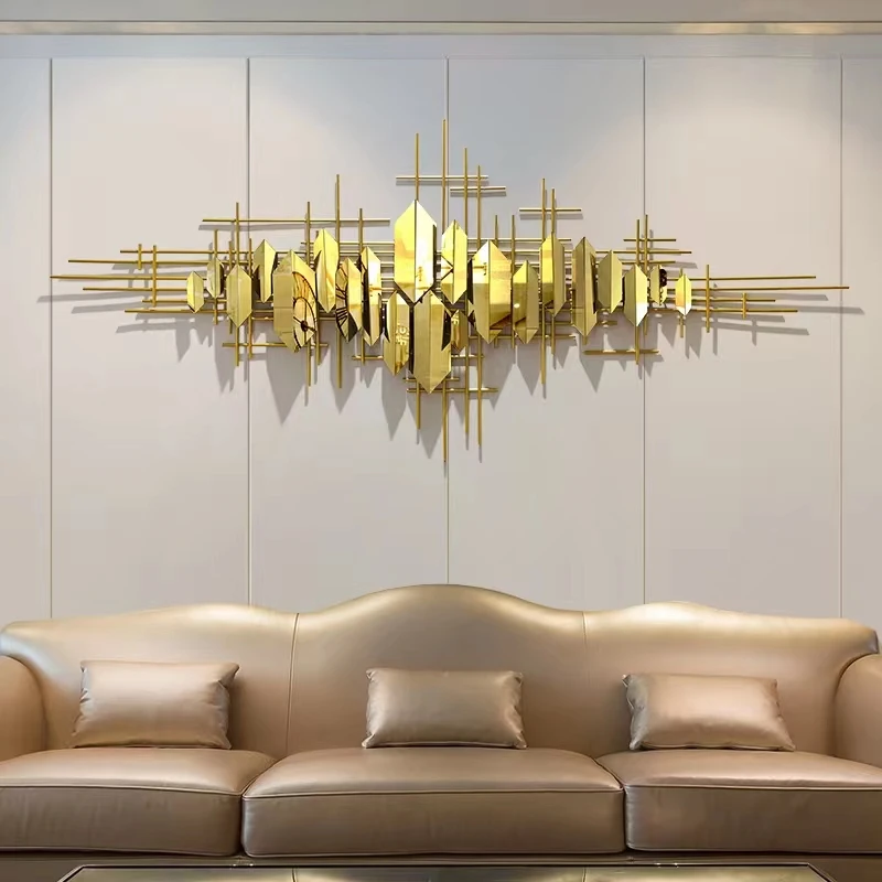 150X64CM gold large metal art wall living room home decoration luxury art decoration hanger for sale delivery DDP