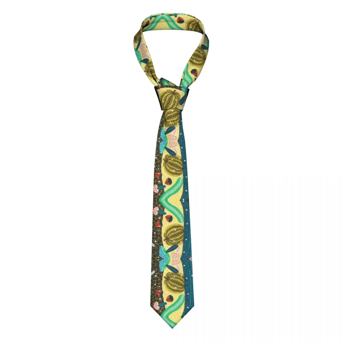 Classic Abstract Art Yayoi Kusama Necktie for Men Custom Silk Pumpkin Business Neck Tie