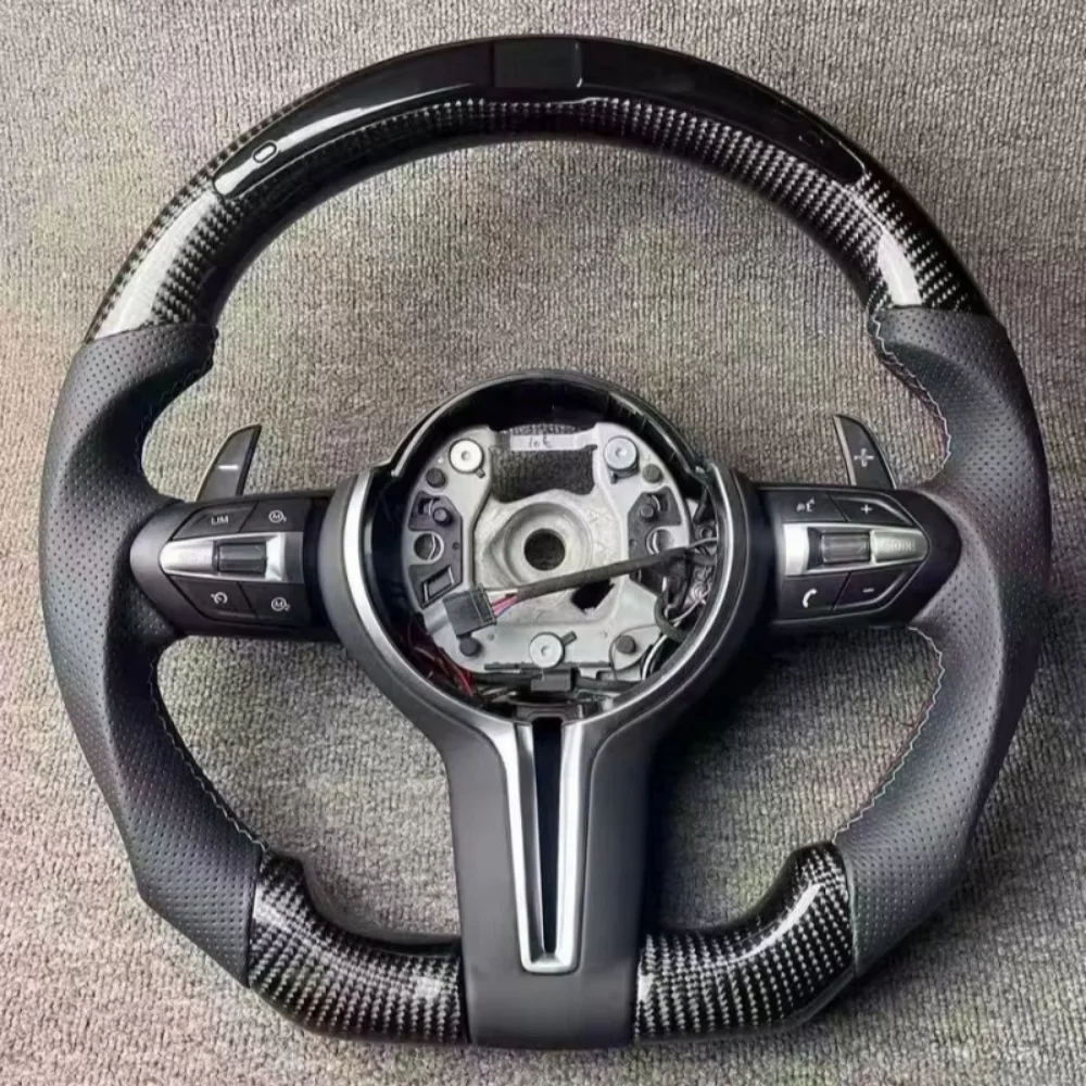 

LED Car Steering Wheel Carbon Fiber Style M Sports For BMW X3 X6 2 Series 3 Series 4 Series 5 Series 6 Series M3 M6 E90 E70 E84
