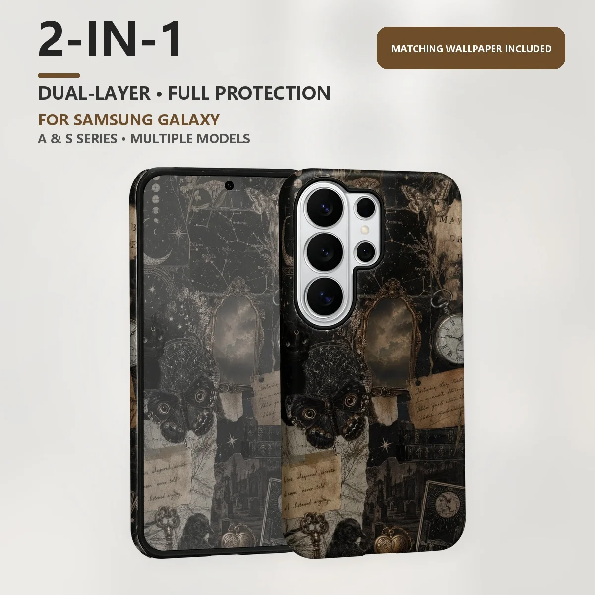 Dark Fantasy Collage 2-in-1 Dual-Layer Phone Case for Samsung Galaxy S26 S25 S24 Plus Ultra FE S20 FE A56 A17 A16 A15