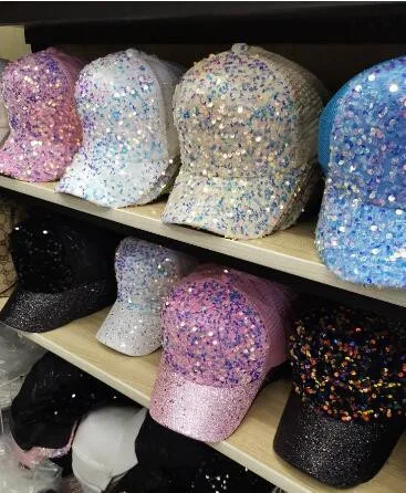 Shiny Sequins Baseball Hat For Women Summer Mesh Duck Tongue Caps Breathable Sunshade Visors Korean Girl Peaked Cap Y2k 2024