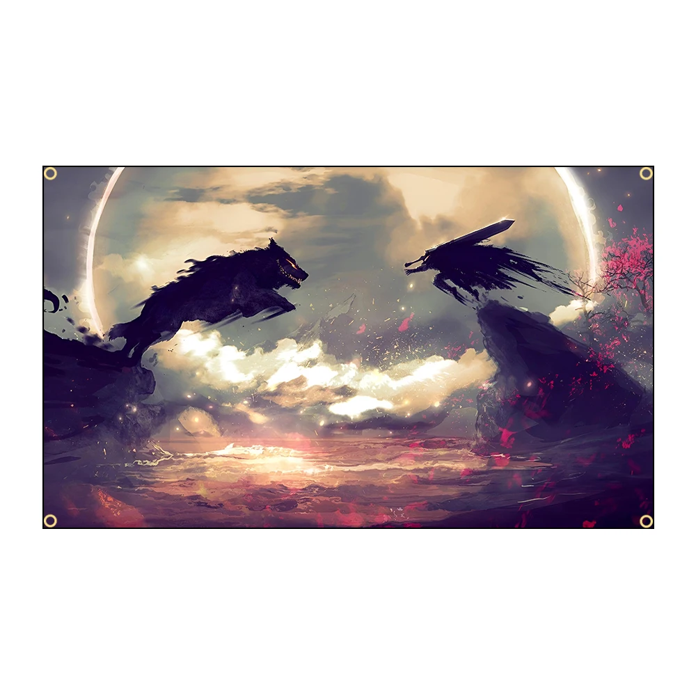 90x150cm 3X5FT Anime Berserk Guts Cool Flags Polyester Printed Banner For Decoration