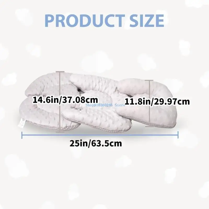 K9FF عربة أطفال وسادة مزدوجة الجوانب قابلة للتنفس عربات أطفال وسادة مقعد منقط دعم يدفع باليدين بطانات وسادة للمقعد للطفل #6