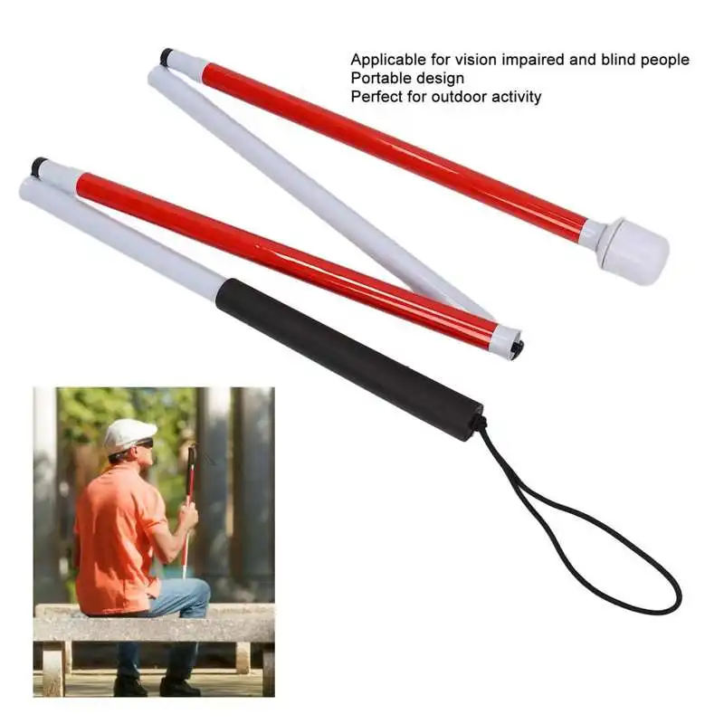 Blind  Cane Aluminum Alloy Portable Folding Walking Stick for Vision Impaired and Blind People Crutch Walking Stick x