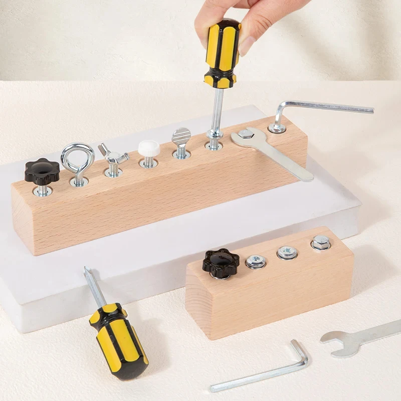 Wooden Screw Nut Disassembly Toys Kids Early Education Montessori Fine Motor Skills Trainingimprove Patience And Concentration