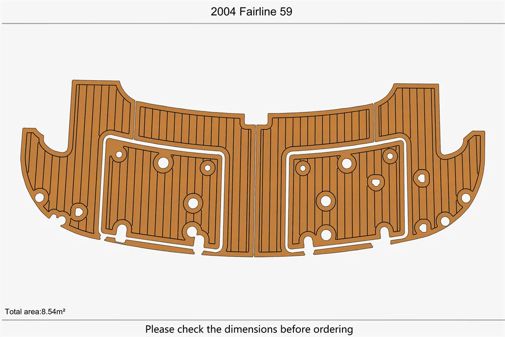 Eva foam Fuax teak seadek marine floor For 2004 Fairline 59 Swim Platform 1/4