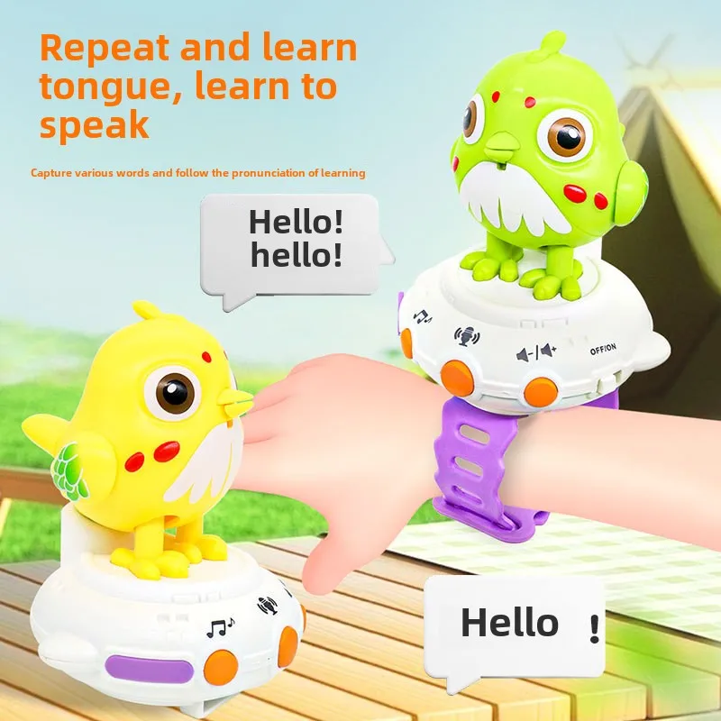 Parrot parlant apprendre intelligemment à parler et à chanter répéteur sifflet jouet de montre électrique portable éducatif précoce pour enfants