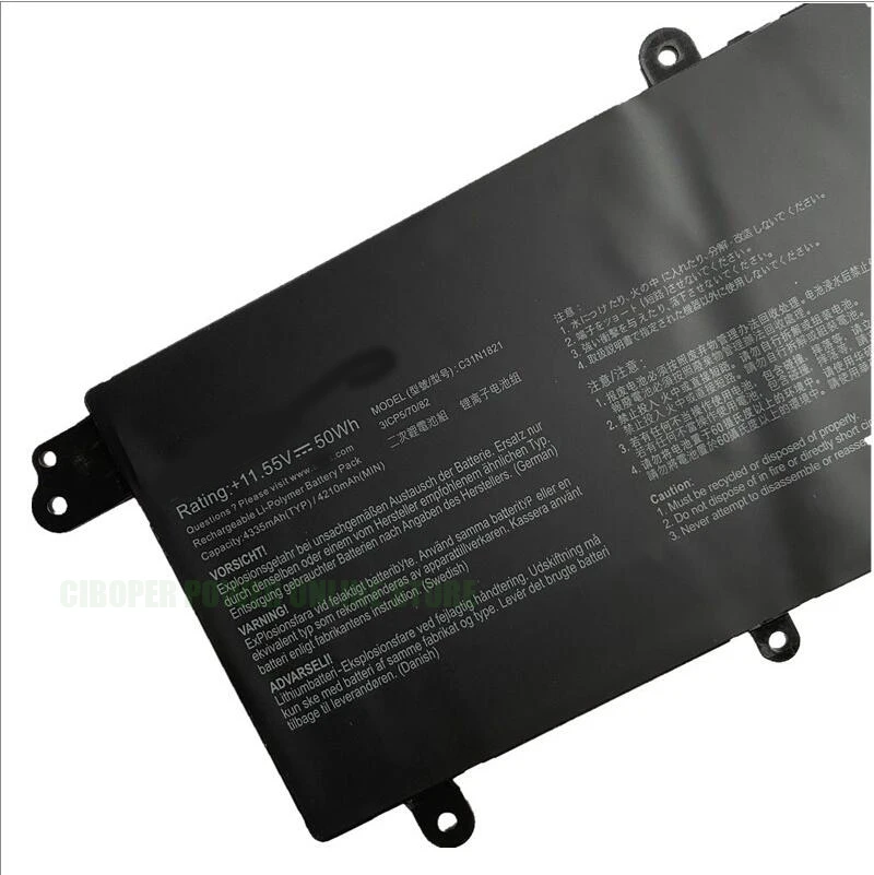 

Laptop Battery C31N1821 0B200-03210100 For ZenBook S13 UX392 UX392FA UX392FN UX392FN-XS71 Series Notebook 11.55V/50Wh