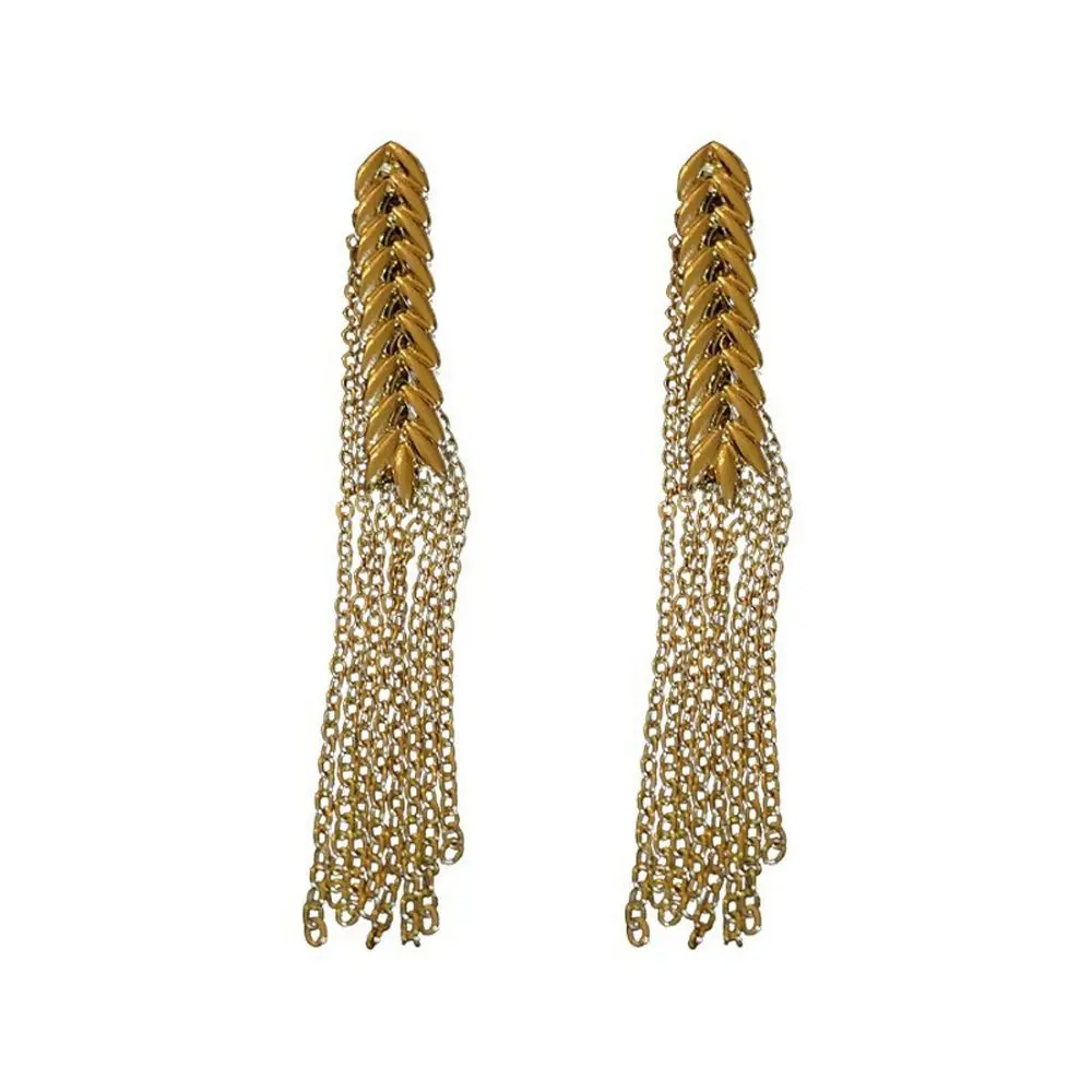 Fashion Jewelry Alloy Tassel Wheat Fringe Girl Gift Ear Drop Stud Earrings Women Earrings Korean Style Dangle Earrings