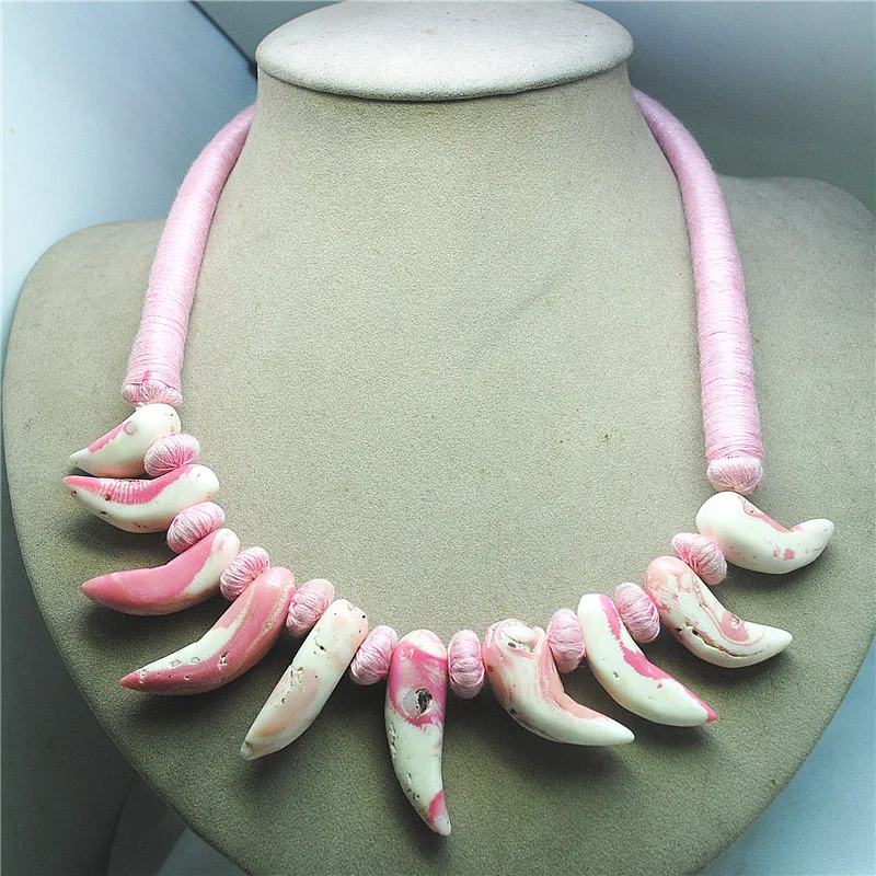 

1PC Fashion Women Choker Necklace Natural Coral Material 52CM Length Cotton Wire BEST QUALITY GOOD CHOICE