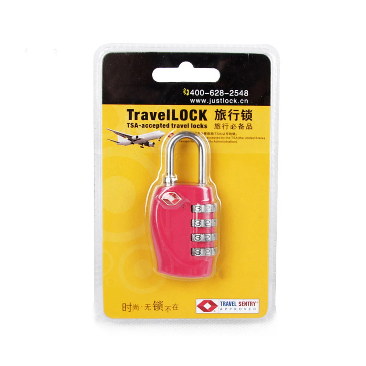 

TSA-330 TSA Approved Security Luggage Padlock 4- Combination Password Lock Padlock (Silver and Black)