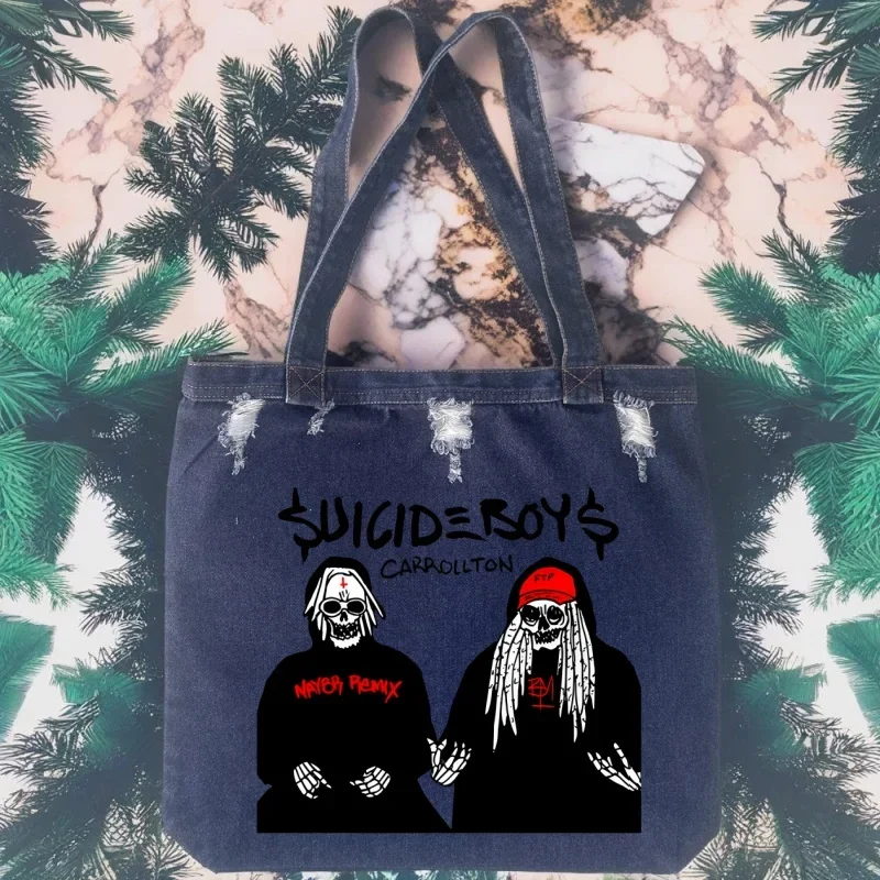 

SUICIDEBOYS Хип-Хоп Рэп Женская Сумка На Плечо Роскошная Дизайнерская Джинсовая Сумка Подмышки Простая Женская Пригородная Сумка Сумка-Шоппер