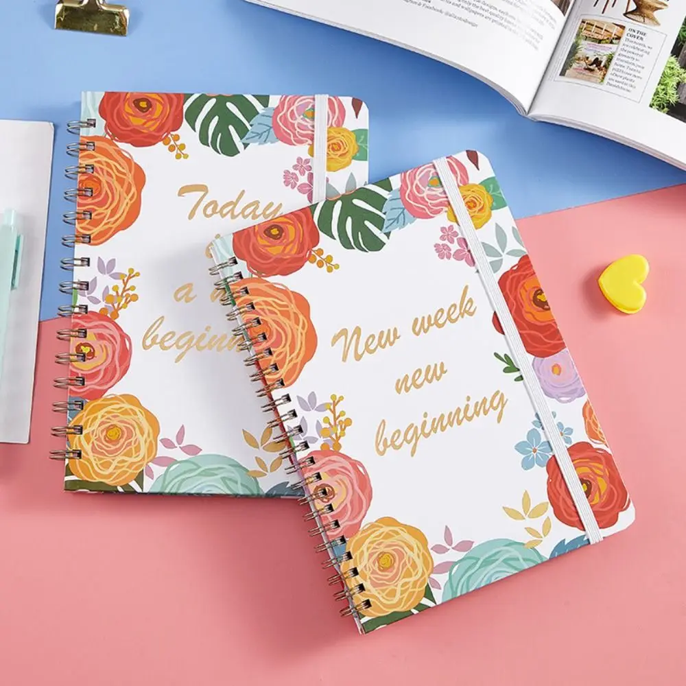 

Flowers 2025 A5 English Notebook Goal Habit Schedules Diary Weekly Plan Diary Weekly Planner To Do List Agenda